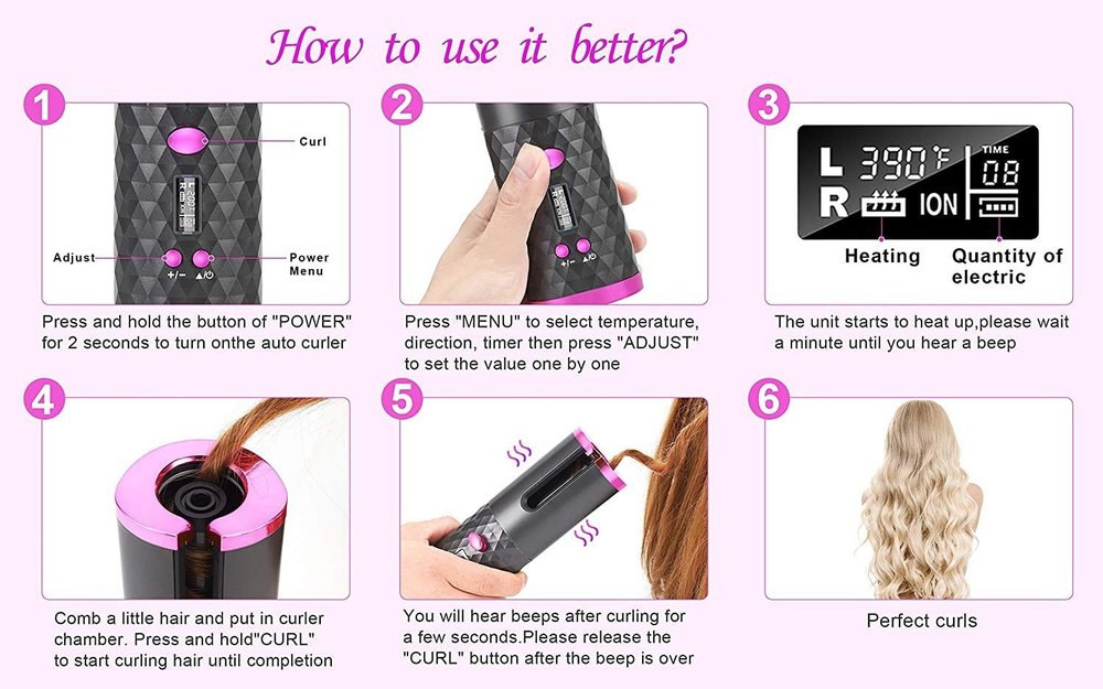 Cordless Hair Curler - "Effortless Curls, anywhere!" 💫🎀